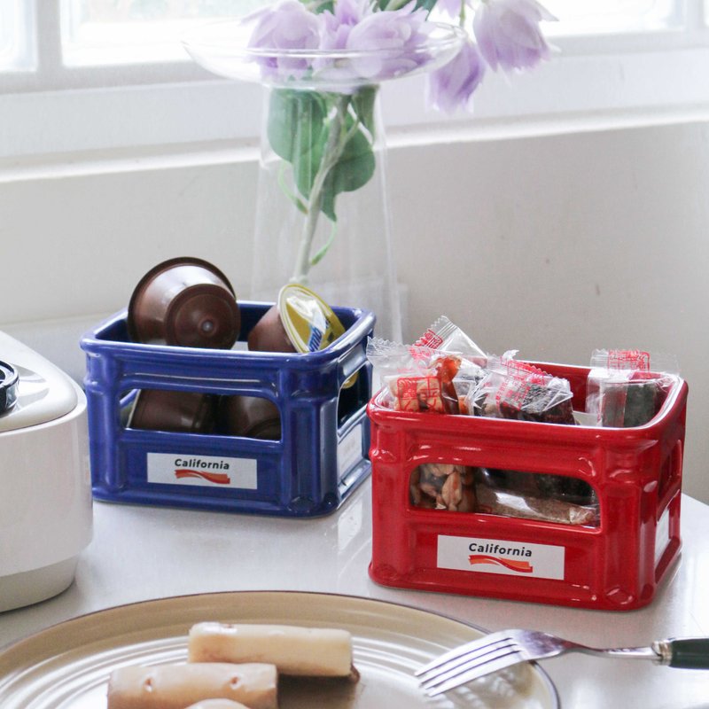【新品】加州配色陶瓷小物籃 日常收納 × 桌面風格提案 - 居家收納/收納盒/儲物盒 - 瓷 