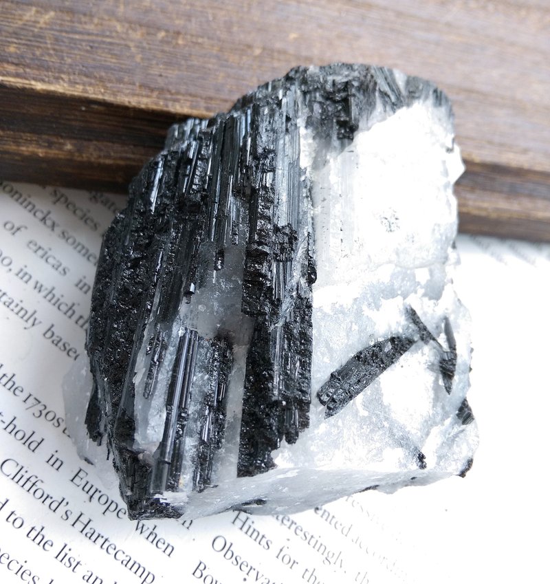 Tourmaline 馬達加斯加 電氣石 黑碧璽 石英共生 天然礦石 原礦 - 擺飾/家飾品 - 其他材質 
