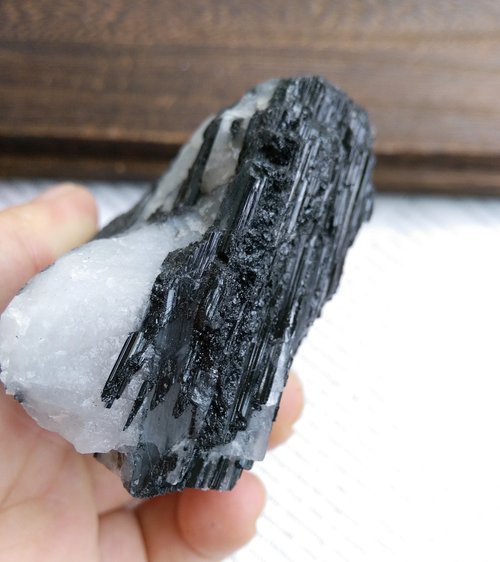 トルマリン マダガスカル石ブラックトルマリン クォーツ 共生天然鉱石