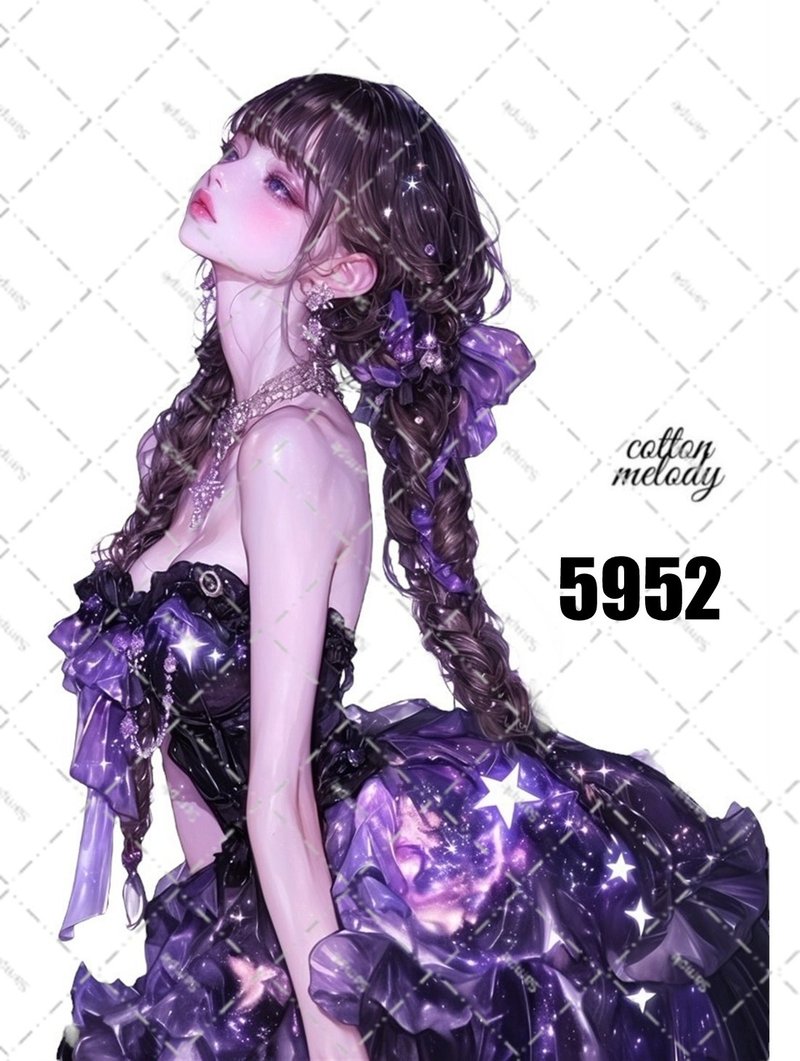 original sticker no.5952 人物ステッカー オリジナルステッカー 人物ステッカー 女の子ステッカー オリジナル人物ステッカー - 貼紙 - 紙 