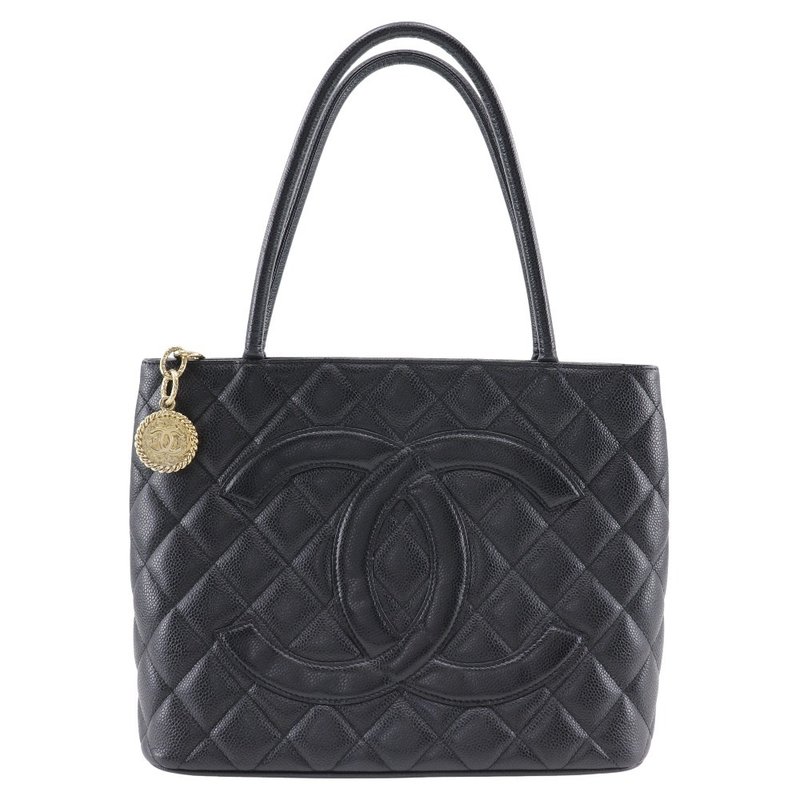 【日本直送】シャネル CHANEL 復刻トート トートバッグ A01804 キャビアスキン 黒 レディース【中古】 - 手提包/手提袋 - 真皮 黑色