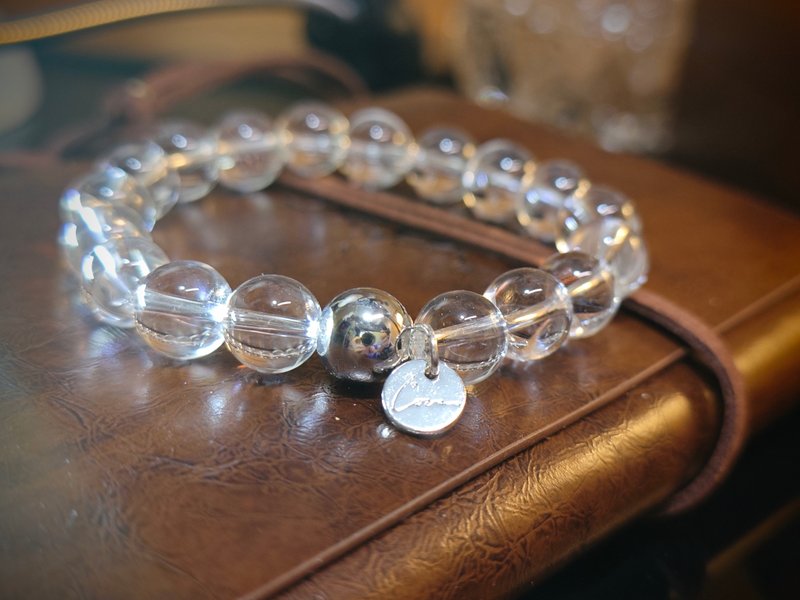 White crystal bracelet | Stainless steel beads | Healthy mind pairing | High quality and clear - Bracelets - Crystal 