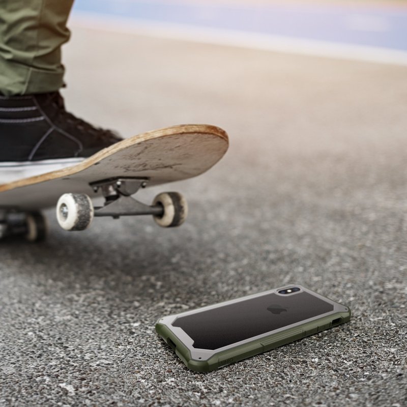 iPhoneX/XS 軍規認證雙層耐衝擊防摔手機殼-黑/綠 - 手機殼/手機套 - 其他材質 綠色