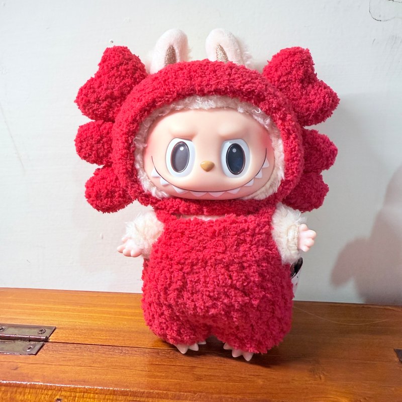 Labubu Crab Set Two-Piece Baby Clothes - ตุ๊กตา - ผ้าฝ้าย/ผ้าลินิน สีแดง