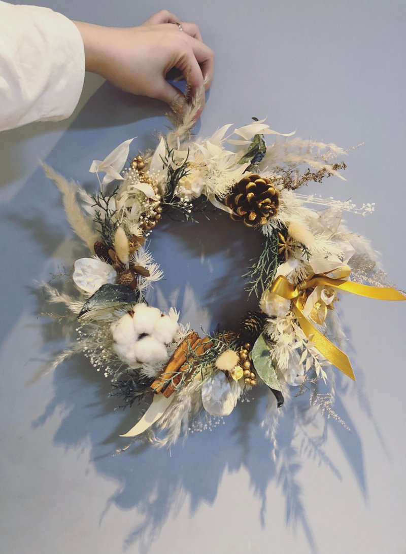 仙女白雪款 /不凋聖誕花圈 /聖誕花藝手作課 - 植栽/花藝 - 植物．花 