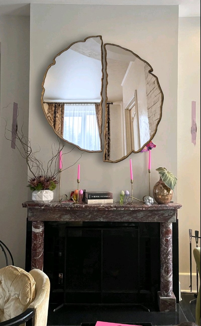 Half moon mirror - 壁貼/牆壁裝飾 - 其他材質 