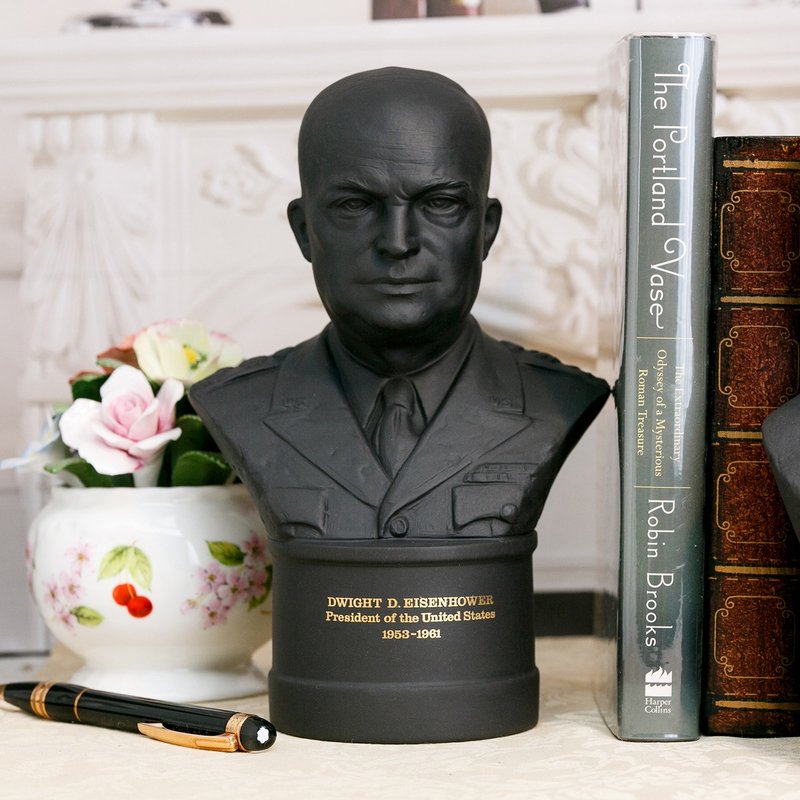 限量英國製Wedgwood玄武岩領袖艾森豪1970陶瓷雕像書房會議廳裝飾 - 擺飾/家飾品 - 瓷 