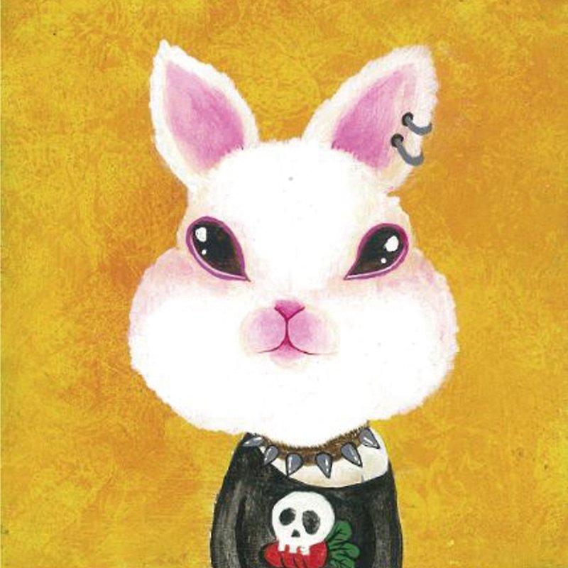 ✪Rock rabbit\Don’t eat carrot\Like rock ✪ Good friend postcard/card - Cards & Postcards - Paper 