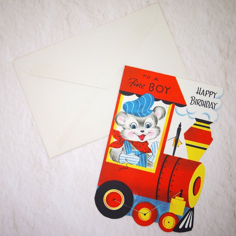 Vintage message card - การ์ด/โปสการ์ด - กระดาษ สีแดง