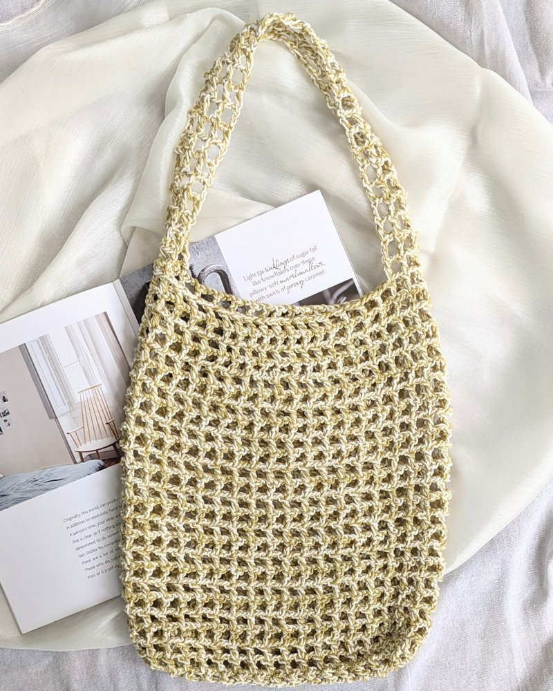 | Grab a glass of avocado milk | Crocheted shoulder bag - Handbags & Totes - Cotton & Hemp 