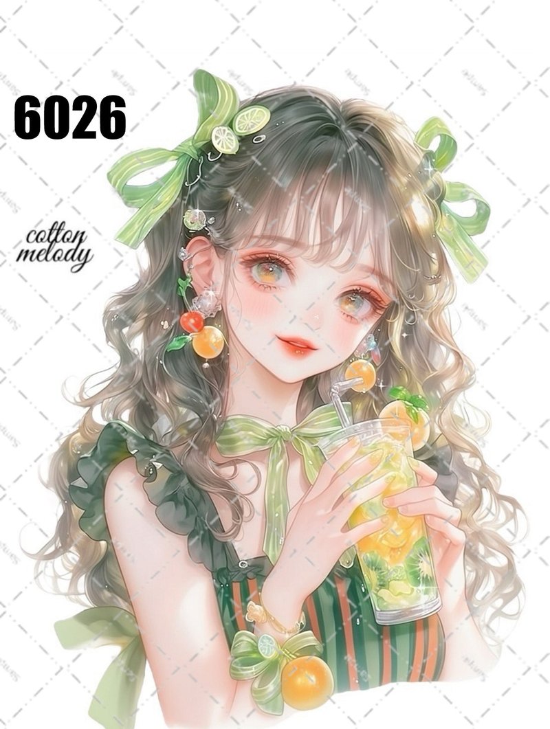 original sticker no.6026 人物ステッカー オリジナルステッカー 人物ステッカー 女の子ステッカー オリジナル人物ステッカー - 貼紙 - 紙 
