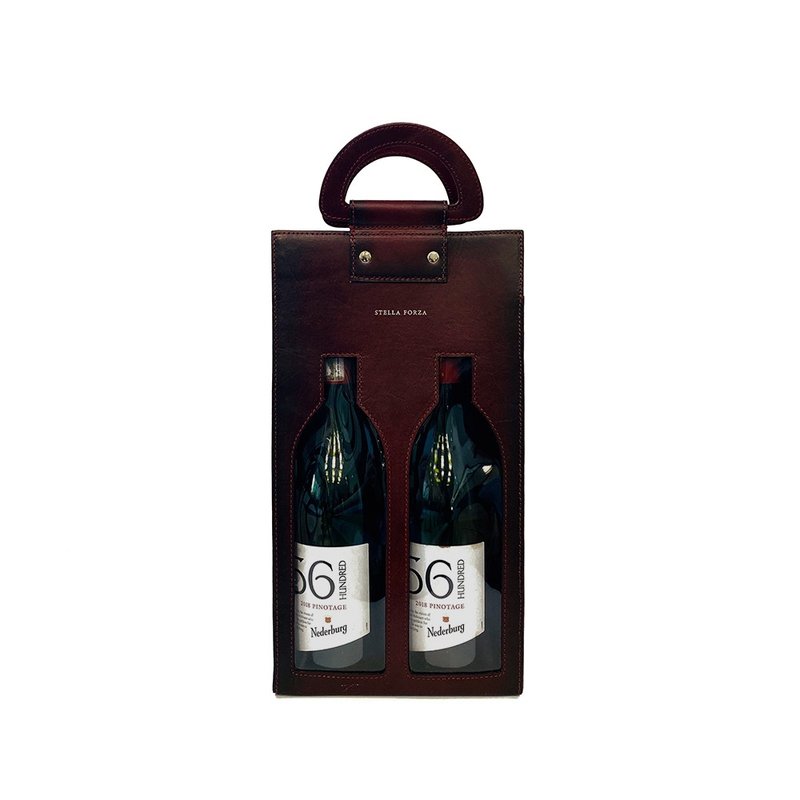 [Gift/Free Customized Laser Engraving] Gradient Double Red Wine Bag - Window of Drunkness - อื่นๆ - หนังแท้ สีนำ้ตาล