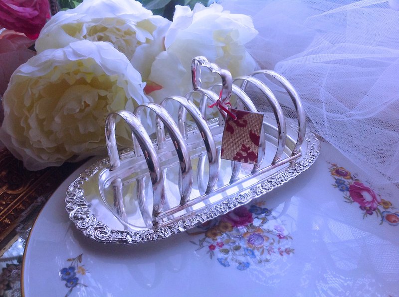 Gold and silverware British-made engraved Silver engraved 6-piece toast rack afternoon tea breakfast essential stock - อื่นๆ - โลหะ สีเทา