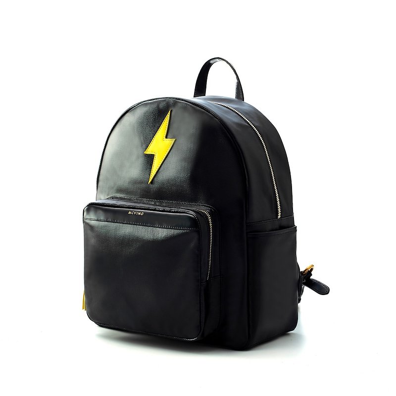 [New] limited edition black waterproof fluorescent yellow light backpack - Backpacks - Waterproof Material Black