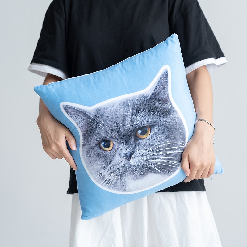 [Customized gift] Customized square pillow pillow pet cat and dog car pillow can be printed on the back - Custom Pillows & Accessories - Other Materials Multicolor