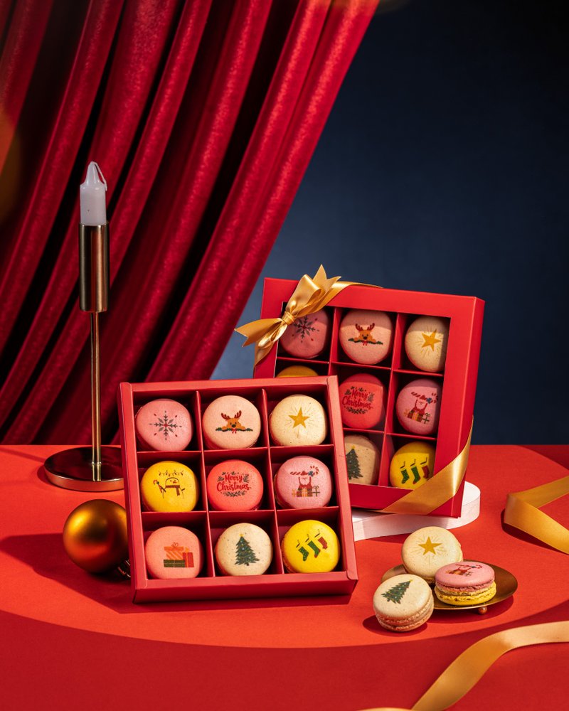 【HABIBI馬卡龍】9入聖誕節禮盒(預購商品) - 蛋糕/甜點 - 其他材質 