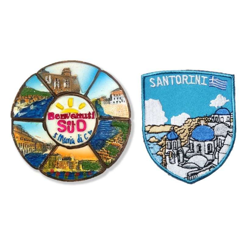 Welcome to the South Benvenuti al sud fridge magnet + greek santorini coat embroidery 2 - แม็กเน็ต - ยาง หลากหลายสี