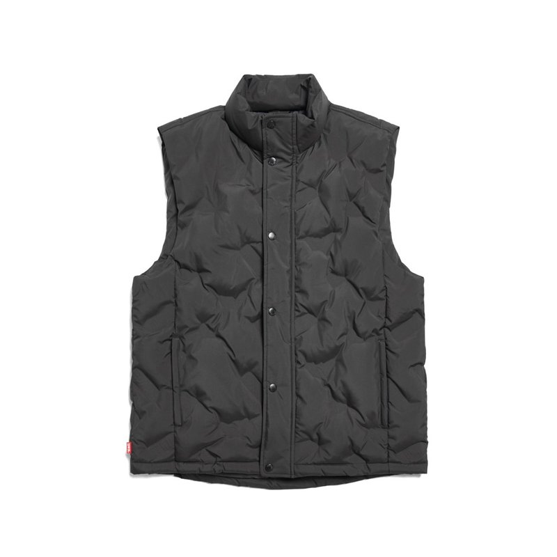 EDWIN Embossed Cold Vest-Men's (Black) #Vest - เสื้อกั๊กผู้ชาย - ผ้าฝ้าย/ผ้าลินิน สีดำ