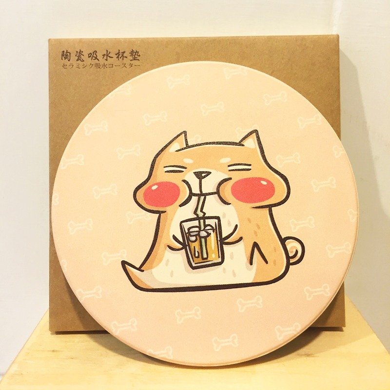 Ceramic water coaster / Bucket brother drink juice - Coasters - Other Materials 
