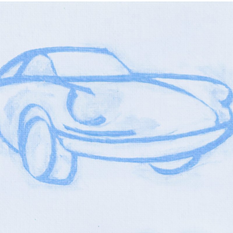 Porsche 911 Painting Classic Sport Blue Car Original Art Retro Auto Transport - 海報/掛畫/掛布 - 其他材質 藍色