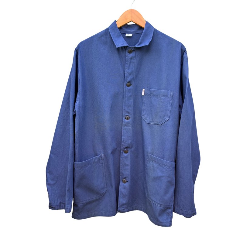 Vintage Joka Europe indigo Work Jacket - 男夾克/外套 - 棉．麻 藍色
