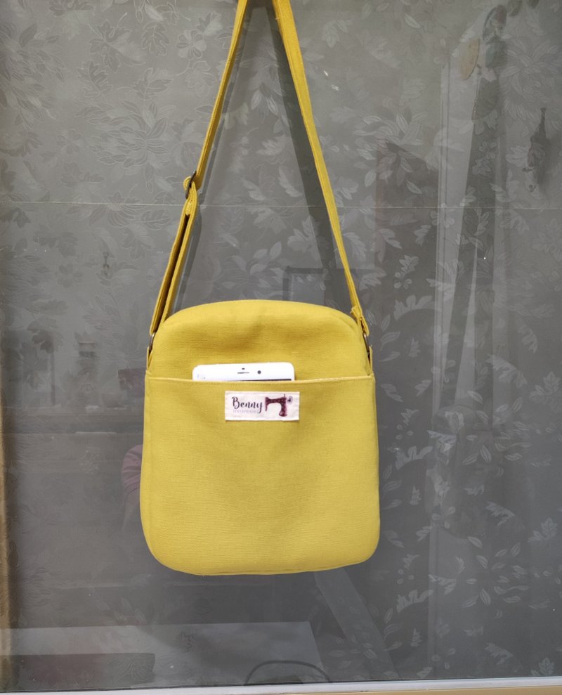 Versatile Crossbody Bag - Simple & Elegant Mustard Yellow - Messenger Bags & Sling Bags - Cotton & Hemp 