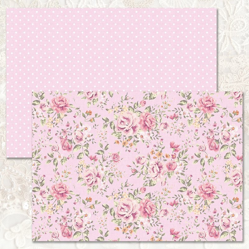 120g Sweet Rose Design Paper - light pink (blue lion) A4 (suyeon) - 包裝材料 - 紙 粉紅色