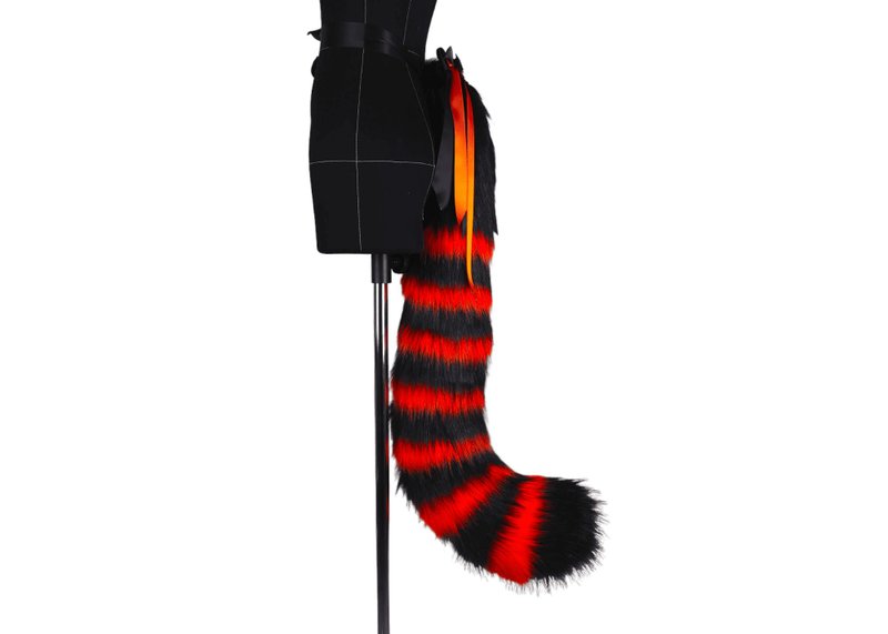 Pumpkin Cheshire Cat Tail Faux Fur Tail - อื่นๆ - ไฟเบอร์อื่นๆ สีส้ม