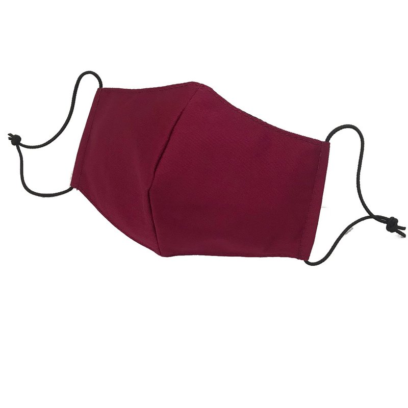 Burgundy adult curved three-dimensional cloth mask cover / inner and outer TC cloth-concise - หน้ากาก - ผ้าฝ้าย/ผ้าลินิน สีแดง