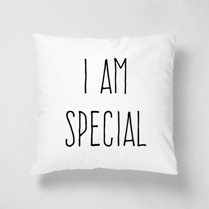I AM SPECIAL Short Pillow Pillow (40cm) - Valentine's Day/Wedding Gift - หมอน - เส้นใยสังเคราะห์ ขาว