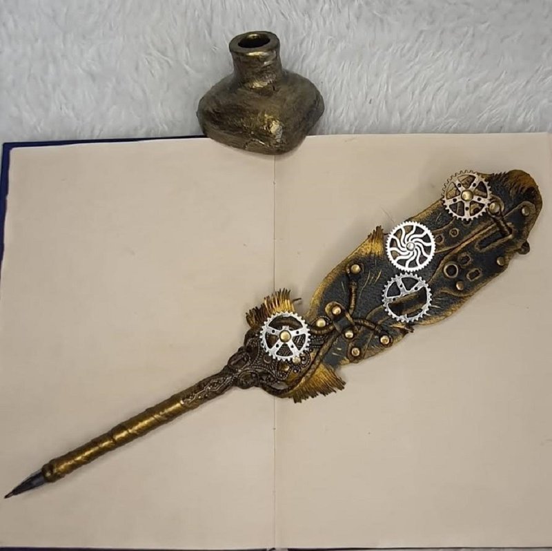 ballpoint pen,leather pen,wedding pen,dip pen,gift,steampunk,gel pen,cosplay - 原子筆/中性筆 - 真皮 多色