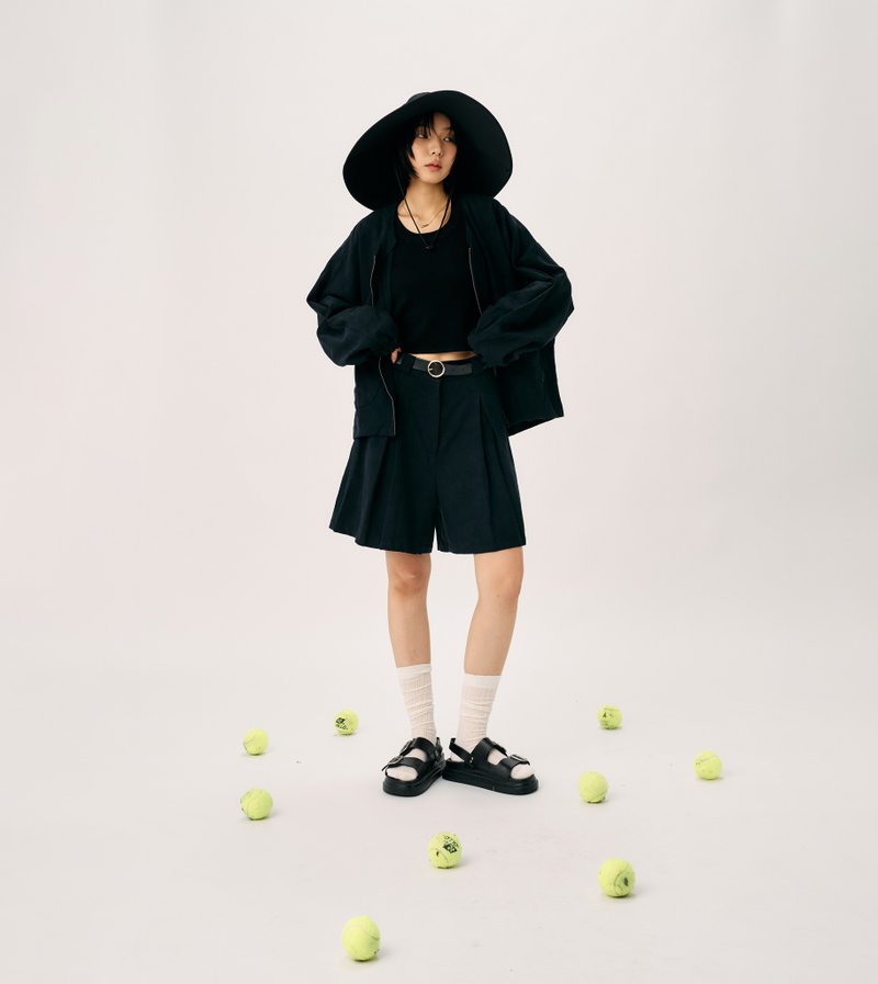 夏季靛藍色棉麻外套 - 女大衣/外套 - 棉．麻 藍色