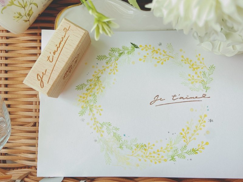 Calligraphy wooden stamp Hong Kong handwriting love - ตราปั๊ม/สแตมป์/หมึก - ไม้ สีกากี
