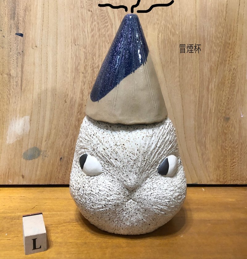 emmaAparty handmade kiln-fired high-hat cat cup - แก้ว - ดินเผา 