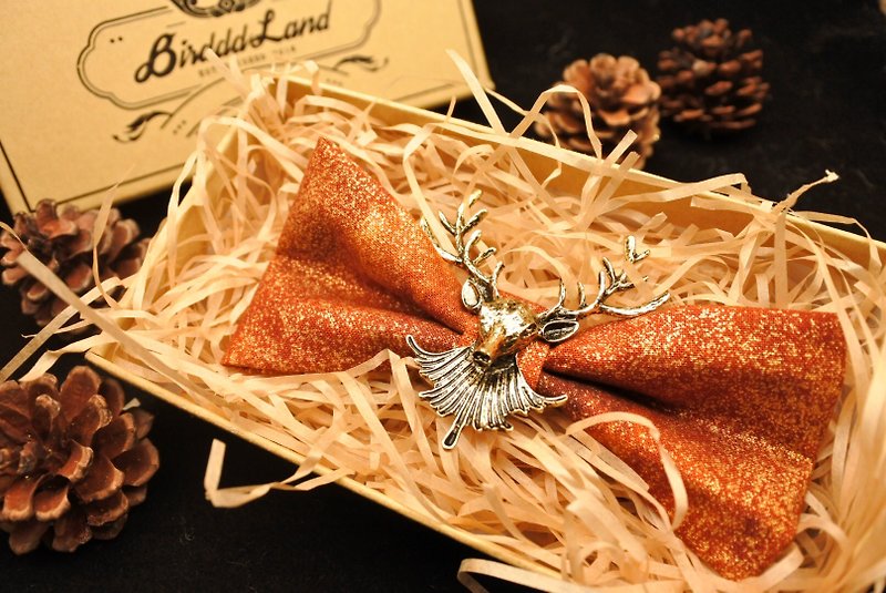 Original handmade bow tie Lets Find The Stars Christmas gift US imported fabric - หูกระต่าย/ผ้าพันคอผู้ชาย - ผ้าฝ้าย/ผ้าลินิน สีแดง