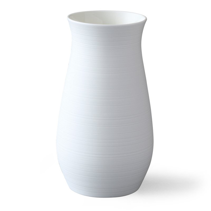 NARUMI striped matte vase - ของวางตกแต่ง - ดินเผา ขาว