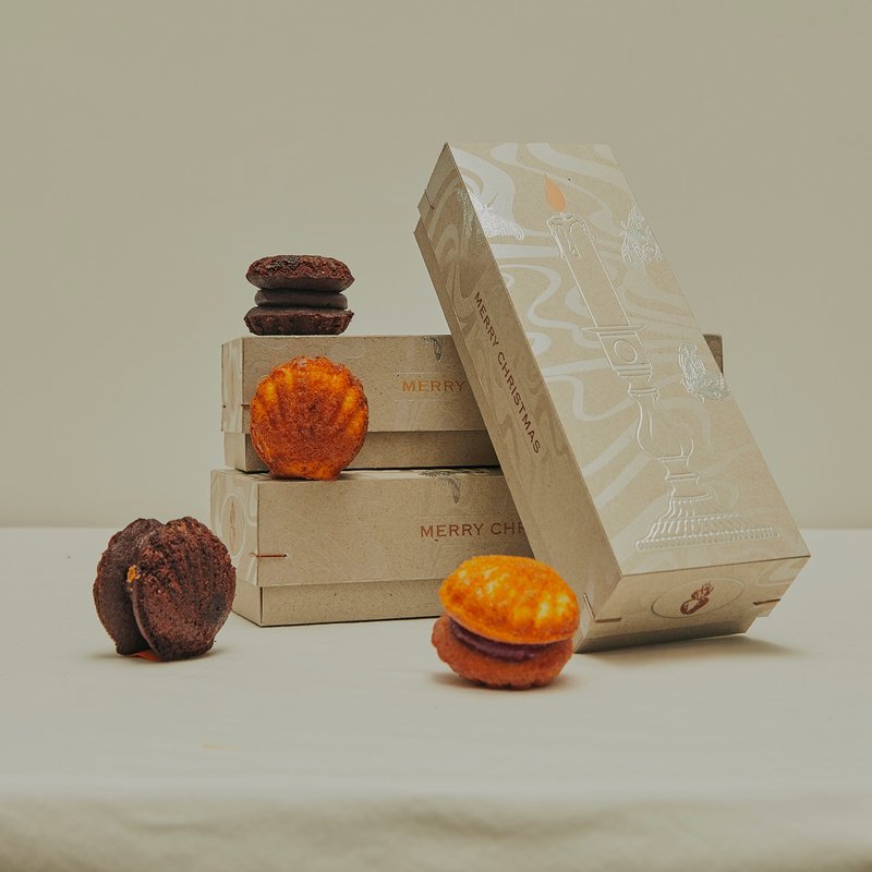 TEA IN BED x 陸夏 聯名  Candle Dessert Box | 聖誕禮盒灰款 - 蛋糕/甜點 - 新鮮食材 卡其色