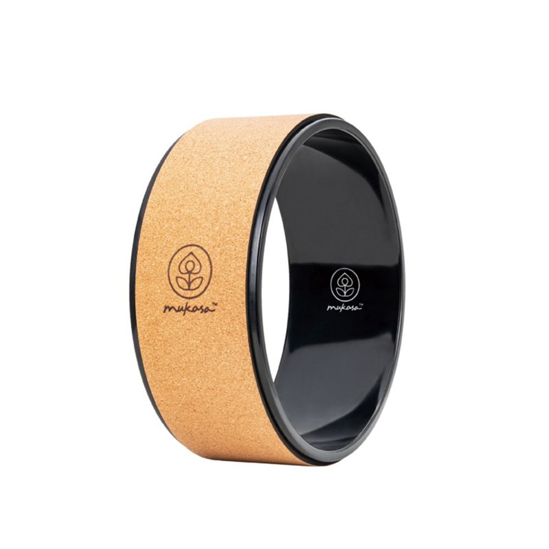 【Mukasa】Cork Yoga Wheel- LOGO Model- MUK-21501 - อุปกรณ์เสริมกีฬา - วัสดุอื่นๆ สีนำ้ตาล