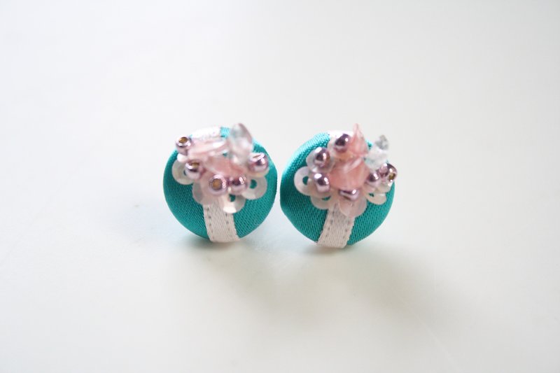 Rose quartz titanium earrings - Earrings & Clip-ons - Bamboo Pink
