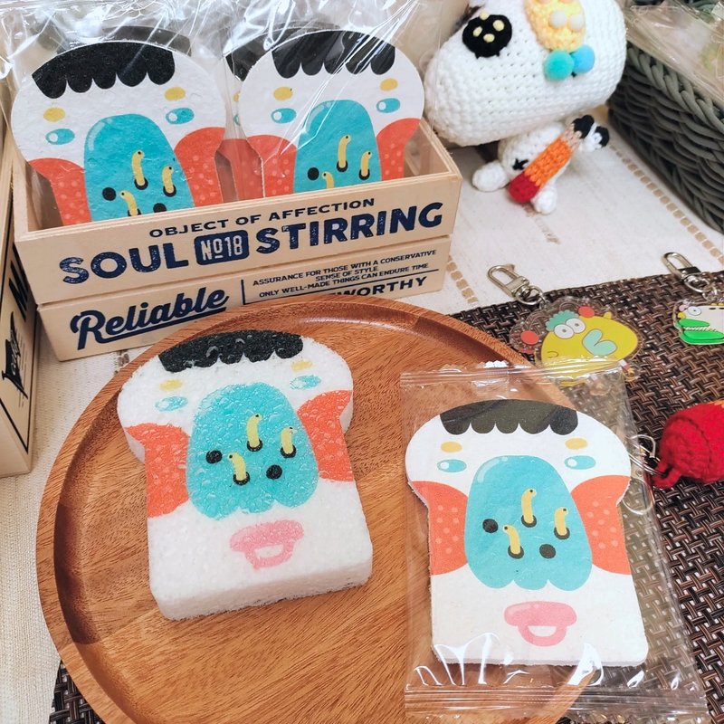 鼻ニキビ食器洗いスポンジクリエイティブスポンジ掃除用品形状スポンジニキビガーデンイール - 食器洗剤 - スポンジ オレンジ