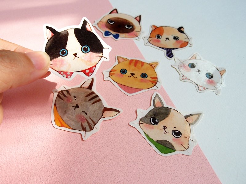 Cat slave sticker/waterproof - Stickers - Paper 