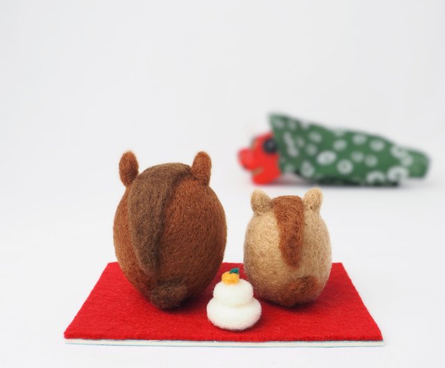 2026年干支(午) まゆ馬親子正月飾りセット 羊毛フェルト - ショップ