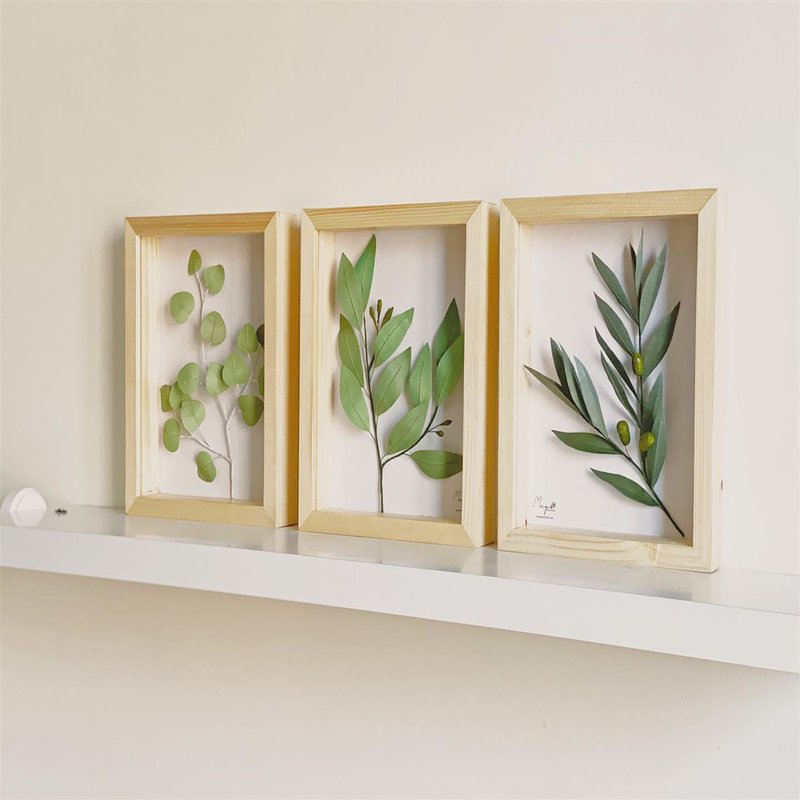 Green Set - Paper Flowers Art - 壁貼/牆壁裝飾 - 環保材質 