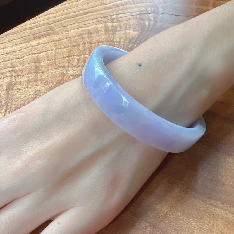 Lavender Jade Bangle | Circumference 18.5 | Natural Burmese Jadeite Grade A | Gift Idea - Bracelets - Jade Purple