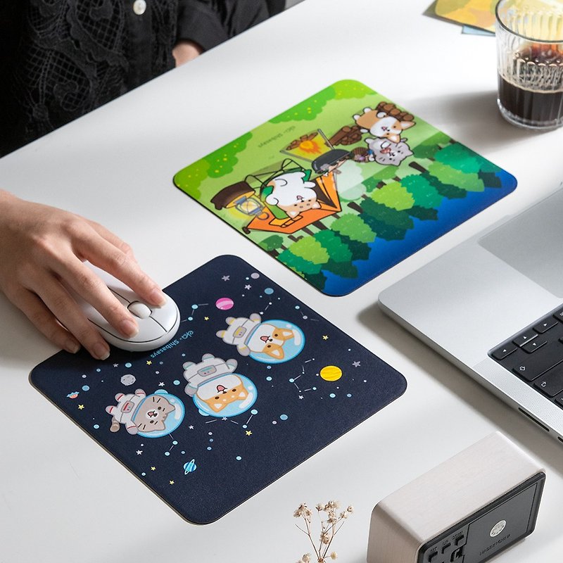 ekax x Chai Qulu joint square mouse board- Cosmos Astronauts - Mouse Pads - Other Materials Multicolor