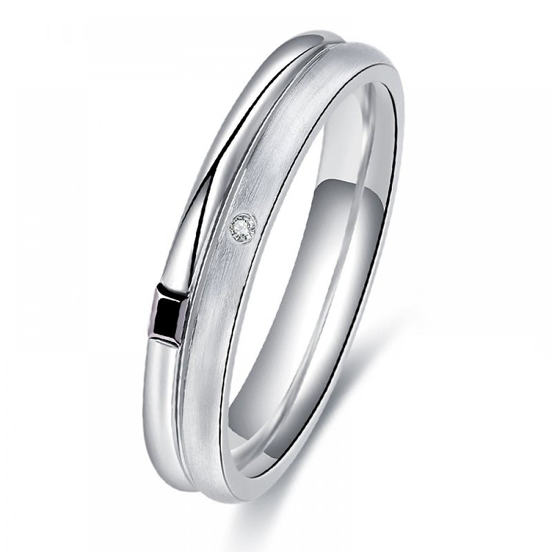 Couple  Diamond  Ring FOR Men - แหวนทั่วไป - เพชร สีเงิน