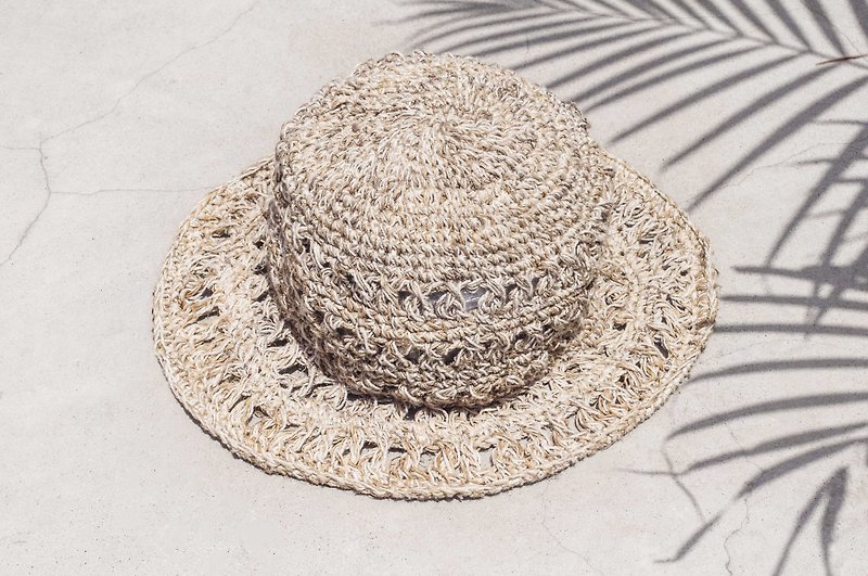 バレンタインデーバレンタインデーギフトは、モロッコの旅行風編み綿の帽子/ニット帽/漁師の帽子/日帽子/麦わら帽子/手編みの綿の帽子/かぎ針編みの綿の帽子/画家の帽子/デザインキャップ - アース砂漠の色の中空のデザインストライプニットキャップ - 帽子 - コットン・麻 カーキ