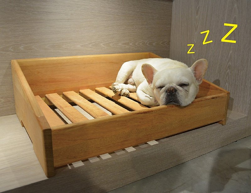 毛小孩訂製寵物床架 (可依照毛小孩身高客製化) - 寵物床 - 木頭 咖啡色