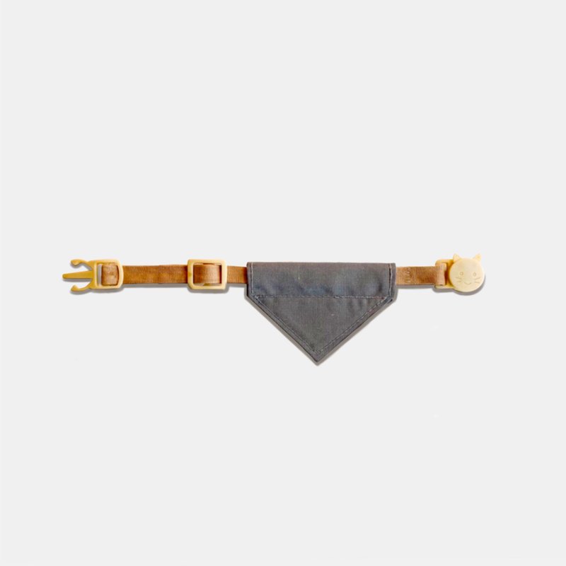 簡約手工定制貓項圈 Rhinoceros Grey Breakaway Cat Collar - 項圈/牽繩 - 棉．麻 灰色