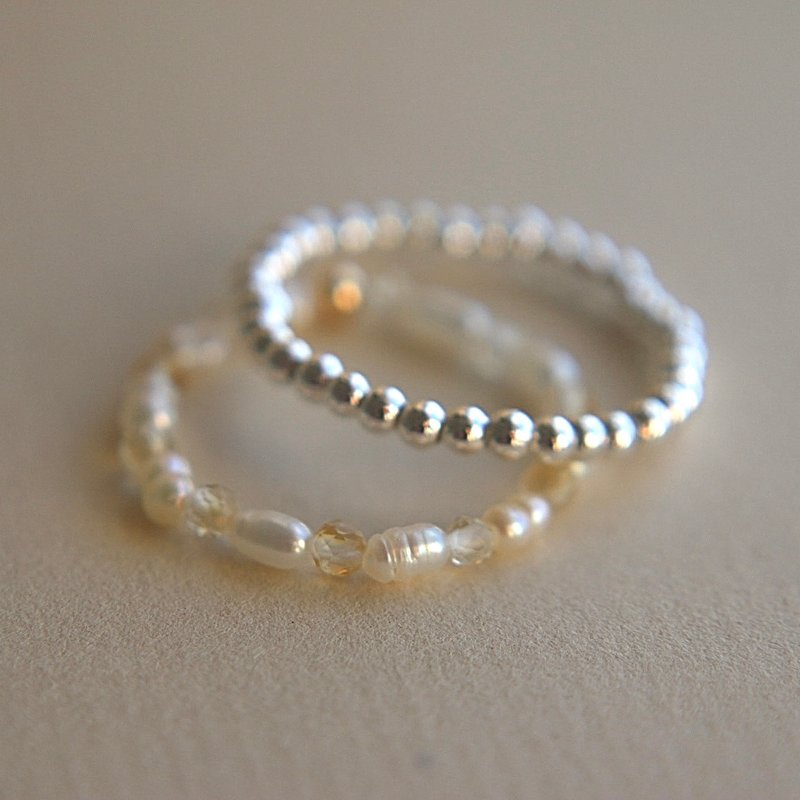 戒指 珍珠 黃水晶 - 紀念日 - - 戒指 - 半寶石 黃色